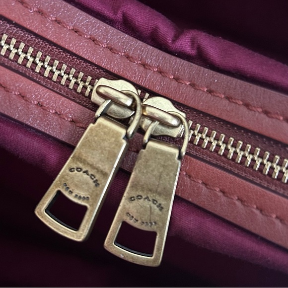 COACH Dalton Bag 31 In Colorblock Signature Canvas & Leather, Tan/Deep Red - Picture 15 of 17